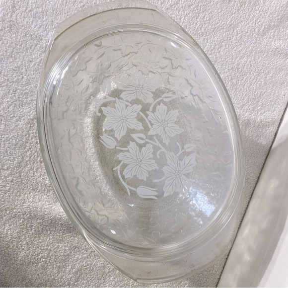 Vintage Fantasia By Princess House Textured Grapevine 6 qt Glass  Casserole Dish - Picture 6 of 14